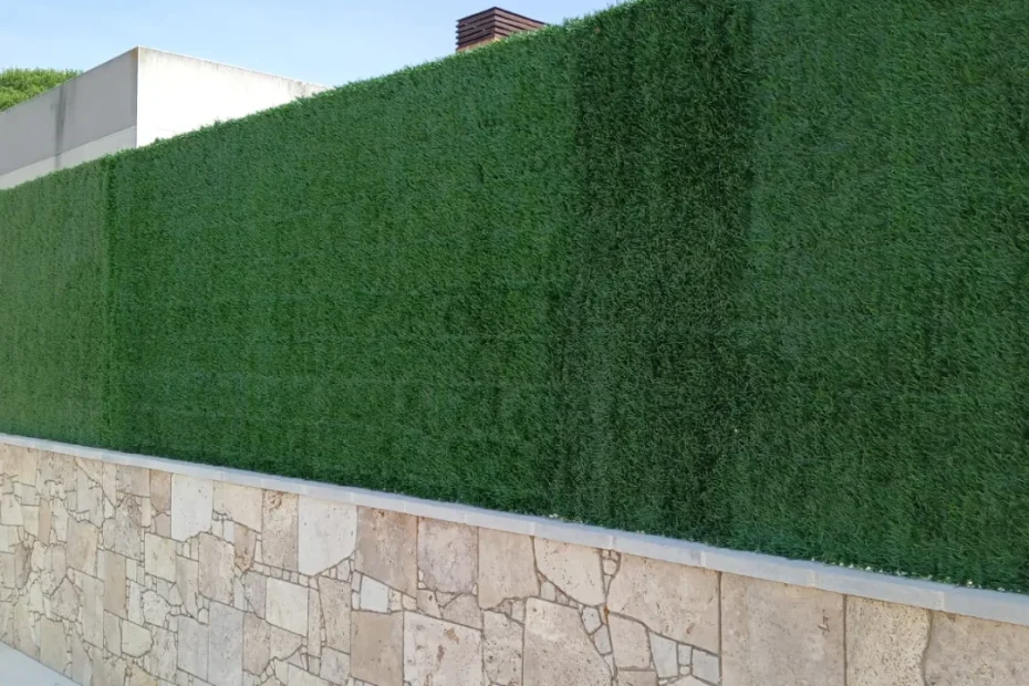 Valla de jardín de un cliente con nuestro Seto Artificial Nacional